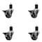 Service Caster 3'' Thermoplastic Rubber Swivel 1-3/4'' Expanding Stem Caster Set with Brake, 4PK SCC-EX20S314-TPRB-PLB-134-4 - alternate 1